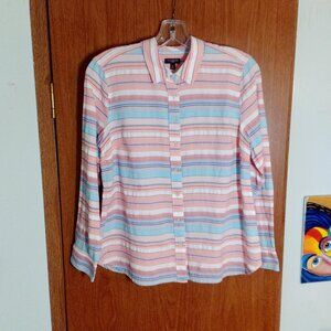 Talbots Petite Womens Long Sleeve Blouse